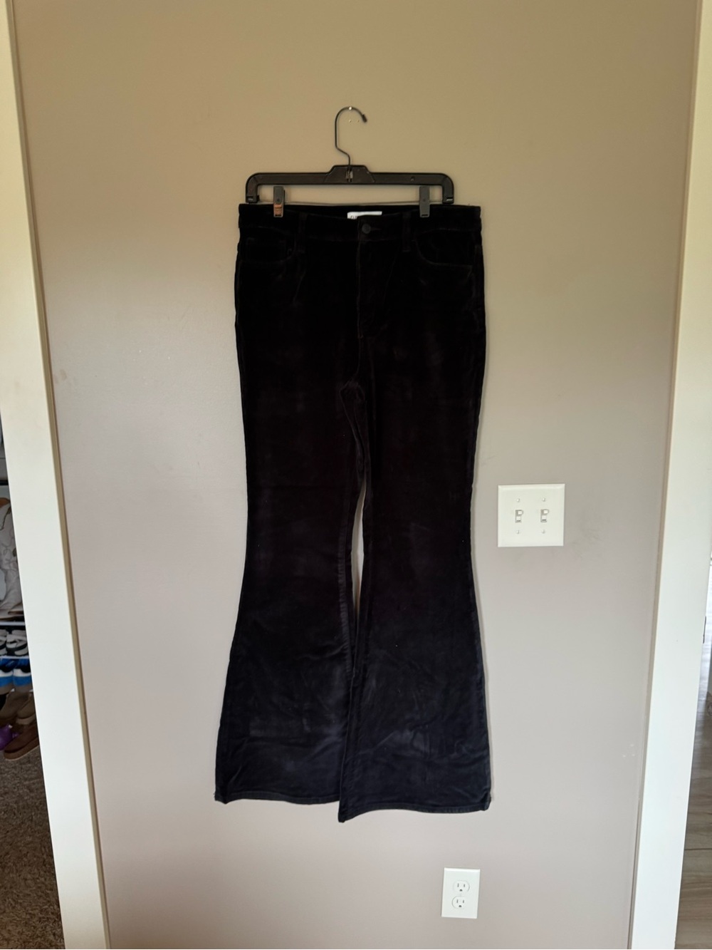 Flying Monkey Black Velvet Super Flare Pants NWOT